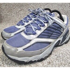 Columbia Trail Hiking Shoes Blue Silver Women’s US 9 Omni-Grip‎ BL3649-502